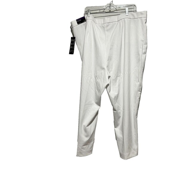 NWT Investments The 5th Ave Fit Women's Size Zip Crop Flare Pants White Plus 24W - Picture 7 of 11